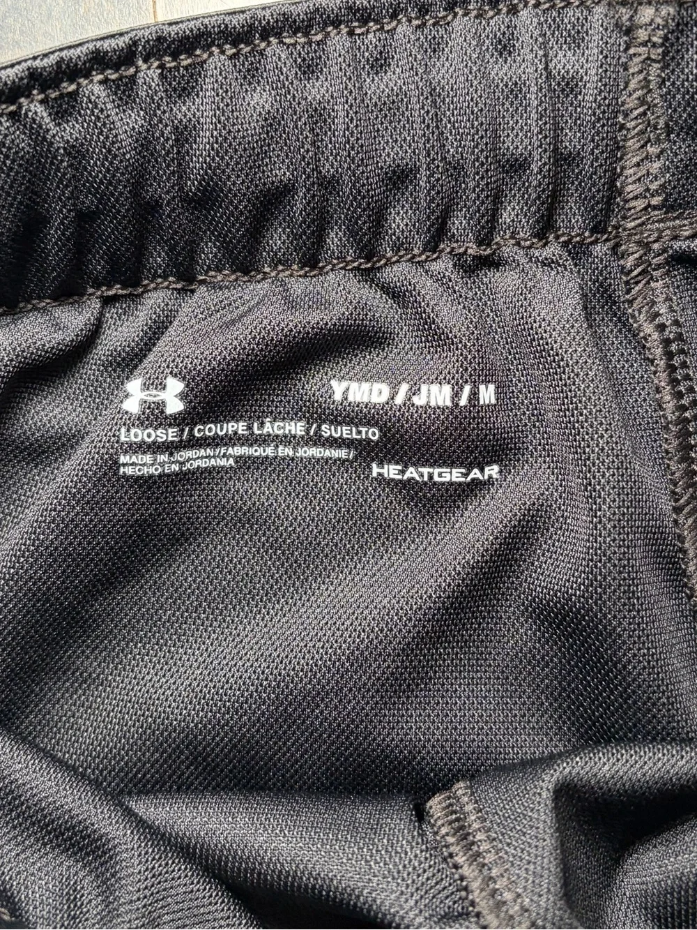 Under Armour Girl’s Black Athletic Shorts with Branded Waistband Size Medium